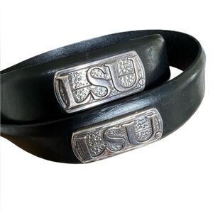 Enmon Italian saddle, leather belt, size 38 very good condition, black silver